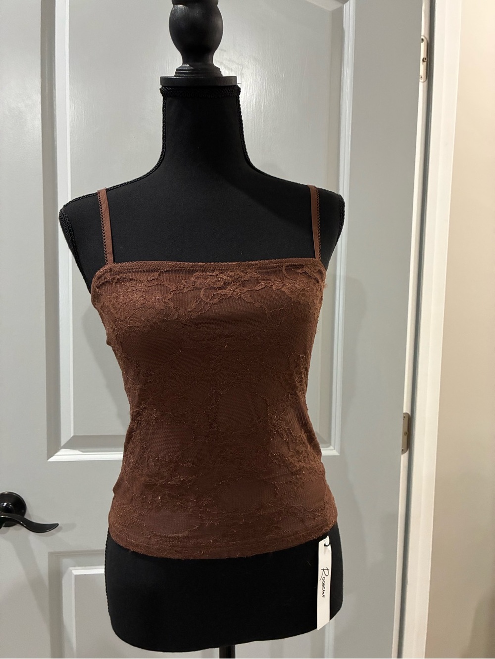 Women's Brown Lace Top